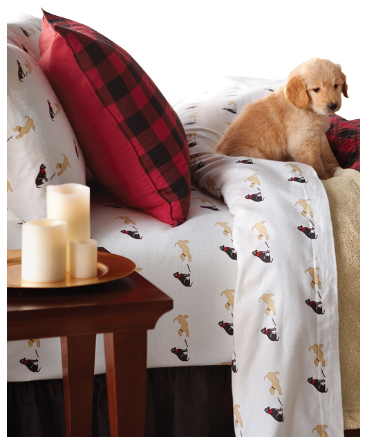 Flannel 'labs At Play' Sheet Set / Only Queen Set