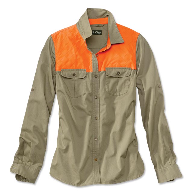 Image of Women's Midweight Shooting Shirt, Tan/Blaze, Large