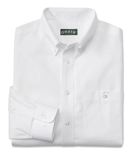 Image of Pure Cotton Wrinkle-free Pinpoint Oxford Long-sleeved Shirt, White, XL
