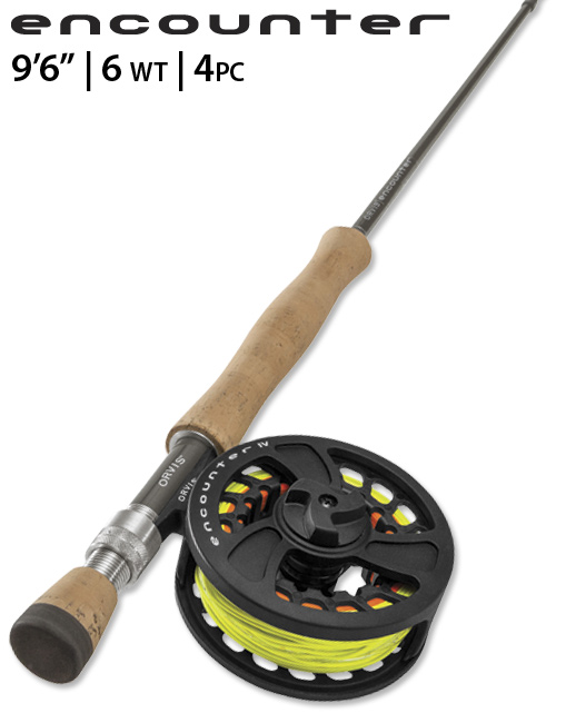 Instead of the term "entry level," we prefer to describe our new Encounter rod outfits as "affordable awesomeness." Built for the hardcore angler, yet priced with frugality in mind, the Encounter rod series combines state-of-the-art rod design with a smooth, crisp performance-packaged with a large arbor Encounter reel, weight-forward floating line, backing, and leader. The 9'6" 6-weight Encounter rod outfit is a powerful big-water trout rod with that extra length that's perfect for reaching out on long mends or high-stick nymphing. Excellent option for light steelhead as well. Go with confidence and a wallet that's still intact.