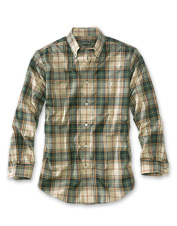 ORVIS Luxury Cotton /& Merino L//S Men/'s Shirt BROWN multi-color plaid LARGE $139