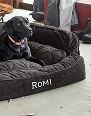 orvis comfortfill wraparound dog bed with fleece