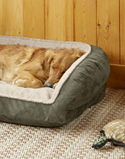 orvis comfortfill wraparound dog bed with fleece