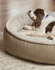 orvis comfortfill wraparound dog bed with fleece