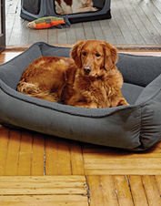 orvis comfortfill wraparound dog bed with fleece